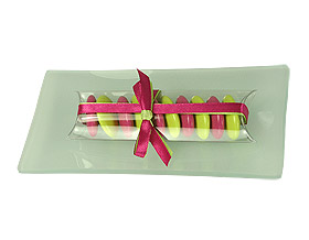 Plateau en verre givr� avec tube drag�es