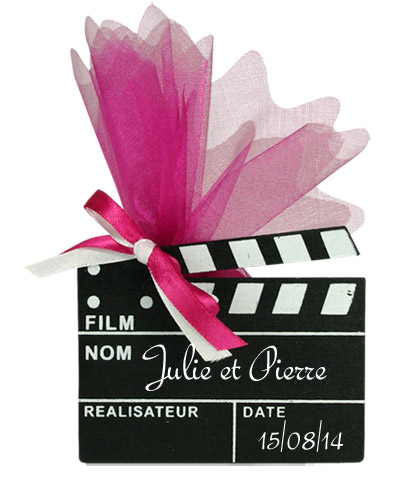 Claps Cinéma avec Pochon Dragées