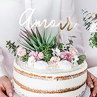 Cake Topper Amour Doré