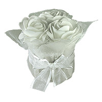 Centre de Table Fleurs Blanches Organza
