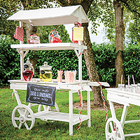 Charrette Bar à Bonbons en Bois Blanc