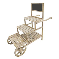 Chariot en Bois Candy Bar 3 Plateaux