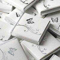 Carrés Chocolat Emballés Papillon Argent
