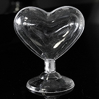 Coeur Transparent sur Pied Contenant x 3