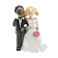 Figurine des Mariés Mixte Femme Blanche Homme Black