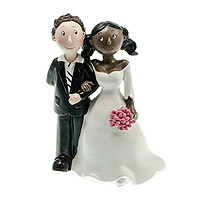 Figurine des Mariés Mixte Femme Black Homme Blanc