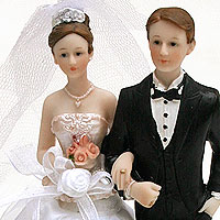 La figurine des Mariés Voile et Organza