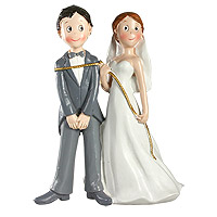 La Figurine des Mariés Moderne Corde Dorée