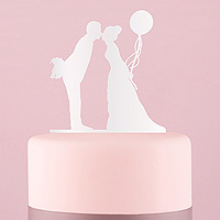 Figurine Mariage Plexiglass Blanc Baiser et Ballon
