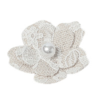Fleurs Lin Dentelle Adhésives Perle Décoration Mariage