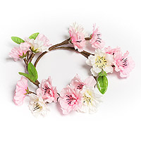 Couronne de Cheveux Fleurs Ceriser
