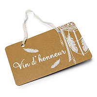 Pancarte Boho Kraft Vin Honneur