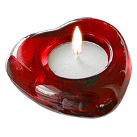 Le Photophore en Verre Coeur Rouge