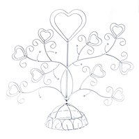 Portant Arbre Coeur Arabesques Métal Blanc