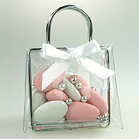 Petits Sacs Pvc Transparents Anse Métal Dragées