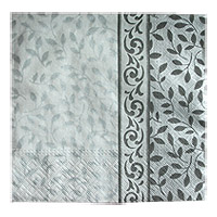 Serviettes Papier Arabesques Gris