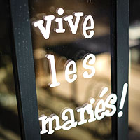 Sticker Lettrage Repositionnable Vive les Mariés