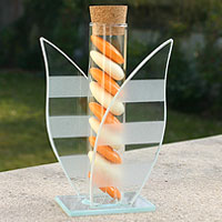 Lot de 10 Tubes en Verre Fleur avec dragées