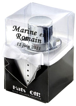 Bouchon Vin Chapeau Gentleman Cadeau Original Mariage