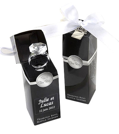 Bouchon Vin Bague Diamant Cadeau Invité Mariage