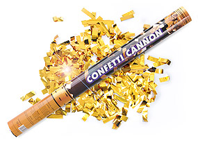Canon Explosif Confetti Rectangles Metalliques Doré