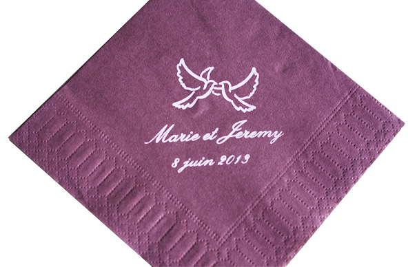 Serviettes Papier Personnalisées Prenoms Mariage