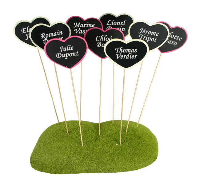 Piques Ardoises Coeur Marque Place Porte Nom Mariage Original