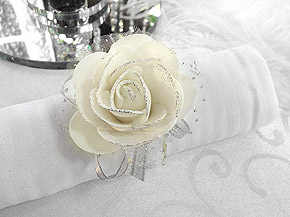 Lot de 6 Bracelets Rose Pailletée Blanc Ivoire Les