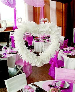 decoration mariage plume