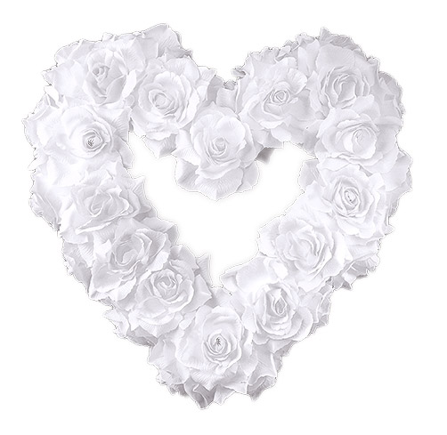 Coeur Géant Roses Blanches Décoration Mariage