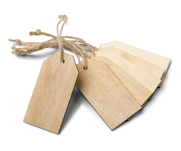 Etiquettes en Bois Cordelette