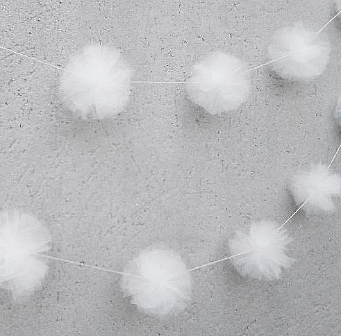 Guirlandes Pompom Tulle Blanc Mariage