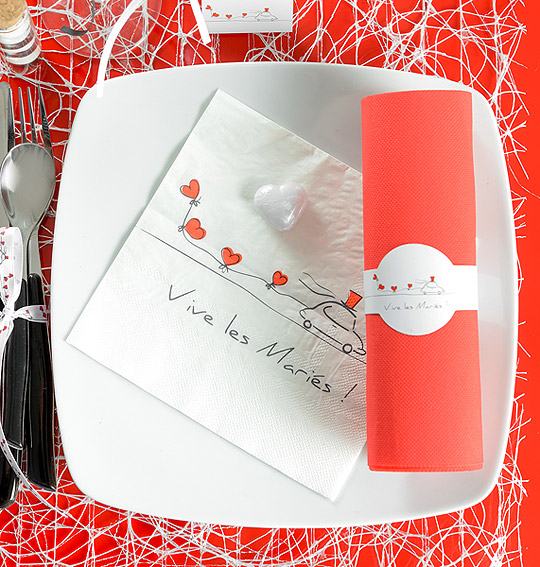 Lot De 48 Serviettes En Papier En Forme De Cœur Pour La Saint-Valentin