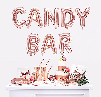 Ballons Lettres CANDY BAR rose gold