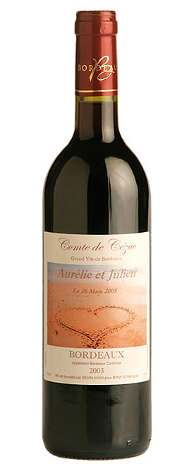 Vin Bordeaux Personnalise Mariage