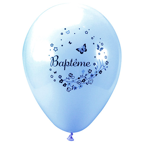 Petit ballon gonflable nacré bleu ciel 12cm, decoration mariage