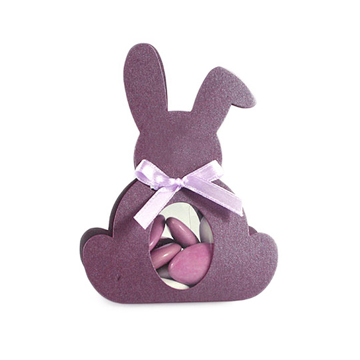 Ballotin Lapin Violet Prune Boite Dragée