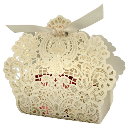 50 boîte à gâteau carton motif arabesque doré