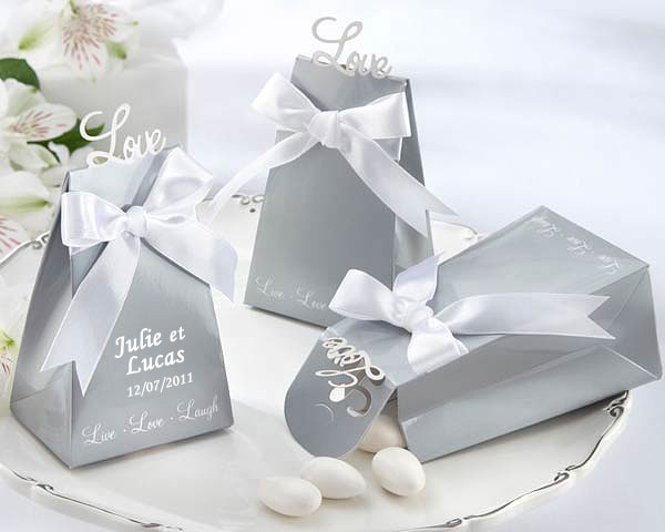 Etuis dragées Love Gris Verni