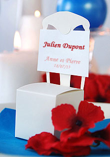 Marque Place Mini Chaises Boites Blanc Mariage Blanc