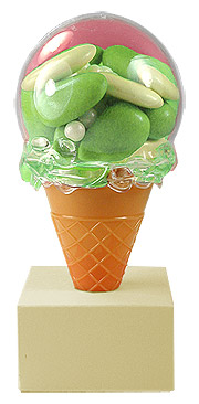 Cornet à Glace Pvc Contenant Dragées Vert Anis