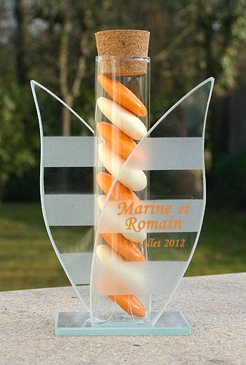 Tubes Eprouvette en Verre Fleur avec dragées