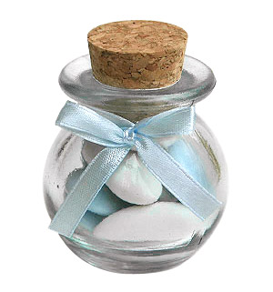 Fiole En Verre Avec Bouchon Liège - H 11 Cm X D 3 Cm - Mini Vase Ou Contenant Dragées