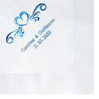 100pcs Serviettes de mariage personnalisées Serviette de table en