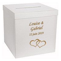 Kit Carte Invitation Faire Part Ivoire Coeur Relief avec Enveloppes