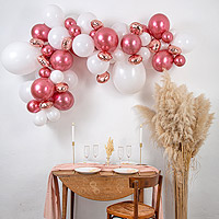 Kit Arche 68 Ballons Forme Coeur Blanc et Doré