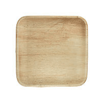 Petite Assiette Carrée Bois de Palmier 18cm x6