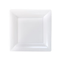 12 Petites Assiettes Carrées Réutilisables 18 cm Blanc