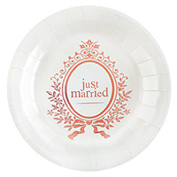 Assiette Carton Just Married Rose Gold