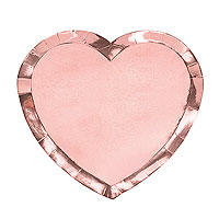 Assiette Carton Coeur Rose Gold